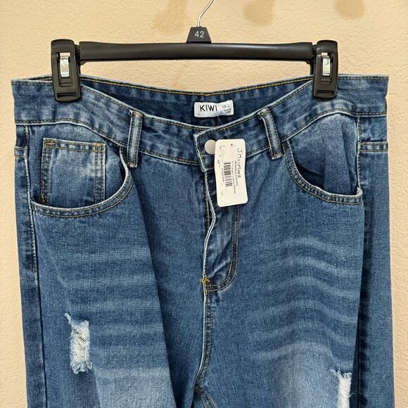 NWT Kiwi RHINESTONE CUT-OUT JEANS - Picture 9 of 10